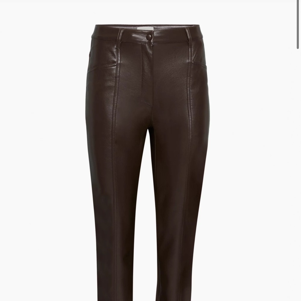 Aritzia Rebel Vegan Leather High Waisted Pant, Rich Mocha Brown